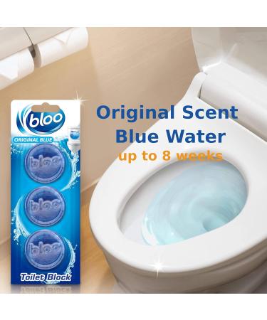 Bloo Toilet Cistern Blocks Original - Long Lasting Toilet Block Cleaner and Freshener For Cisterns - Toilet Bowl Cleaner Tablets Up to 8 Weeks of Freshness Anti-Limescale 3 pack + Cheeroo Magnet - Buy Online on SooperMarket.com
