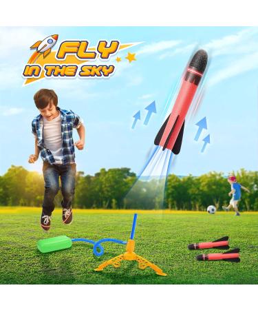 EUCOCO Rocket Toy Set - 3 Foam Rockets Fun Garden Toy & Perfect Birthday Gift for Kids Ages 3-12 Multi-Colored - Buy Online on SooperMarket.com