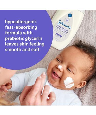 Johnson's Sensitive Care Baby Cream - Daily Moisturizing & Calming Formula for Dry, Sensitive Skin - Hypoallergenic, Lightly Scented - 13.6 fl. oz - Buy Online on SooperMarket.com