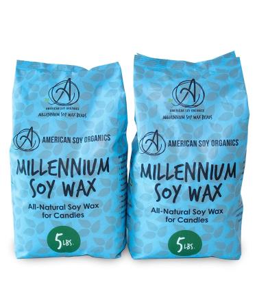 American Soy Organics Millennium Wax - 10 lb Bag of Natural Soy Wax for Candle Making 10 pound bag