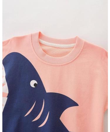 Girls Cotton Sweatshirt for Kids | Casual Long Sleeve Pullover | Shark Design | Toddler Clothes | Ages 1-12 - Buy Online on SooperMarket.com