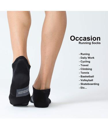 CELSERSPORT 6 Pack Running Ankle Socks - Cushioned Low Cut Athletic Tab Sport Socks for Men and Women - Black/Grey (Large) - Buy Online on SooperMarket.com