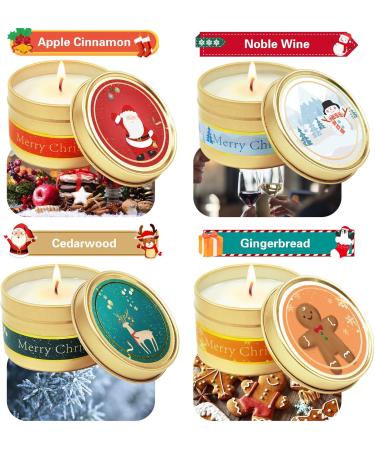 Sentorini Fragrance Candles Christmas Gift Set - 4 Soy Wax Aromatherapy Candles for Women | Perfect for Weddings Parties Father's Day Mother's Day & Valentine's Day - Scents: Sherry Brandy Apple Cinnamon Winter Cedar Gingerbread - Buy Online on SooperMarket.com