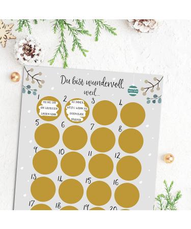 Nastami Scratch-Off Advent Calendar A3 - You Are Wonderful Christmas Countdown Calendar for Festive Fun - Buy Online on SooperMarket.com