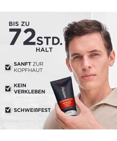 Wellaflex Men Power Definition Gel - Ultimate Vegan Styling Hair Gel | 150ml | Dermatologically Tested & Silicone-Free - Buy Online on SooperMarket.com