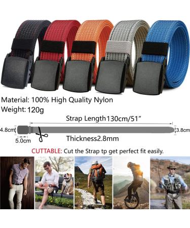 LionVII Men's Adjustable Breathable Belt with Plastic Buckle - Blue, Trim-to-Fit, 27-46 - Buy Online on SooperMarket.com