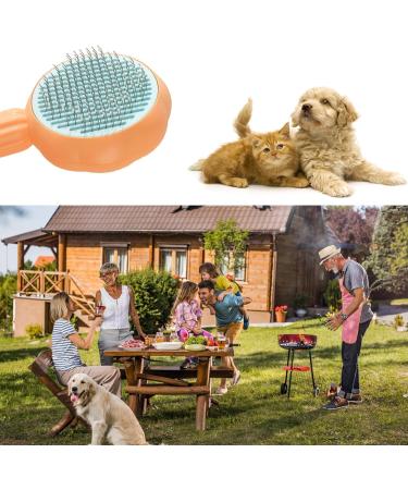 BNFGD 1Pcs Pet Hair Cleaner Brush Cute Cat Brush Dog Brush Pet Combing Brush Pet Combing Brush with Hair Removal Button Artifact for Stroking Cats and Dogs Pet Hair Cleaner Brush(Orange) - Buy Online on SooperMarket.com