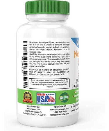 DrFormulas Nexabiotic Probiotics for Cats Powder - Saccharomyces Boulardii & Lactobacillus Acidophilus | Digestive Health Supplement for Pets - 30 Capsules - Buy Online on SooperMarket.com