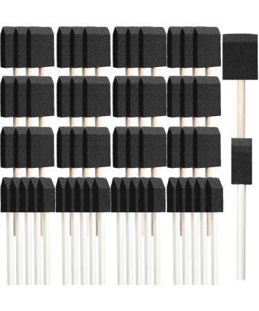 120 Pcs Foam Paint Brushes Bulk, Sponge Brushes 1 Inch 2 Inch Foam Brush Black Sponge Brushes for Painting with Wood Handle Foam Art Paintbrushes for Acrylics, Stains, Varnishes, Crafts, Art