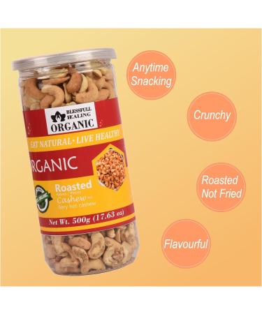 Blessfull Healing Organic Natural Vegan Fiery Hot Roasted Halves/Pieces Cashew Nuts Crunchy Kaju 500 Gram - Buy Online on SooperMarket.com