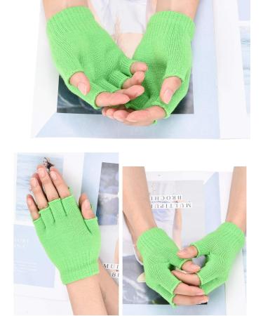Bememo 4 Pairs Fingerless Gloves - Half Finger Mittens for Kids - Knitted Winter Typing Gloves - Solid Color Set 2 - Ideal for Boys & Girls - International Shipping Available - Buy Online on SooperMarket.com
