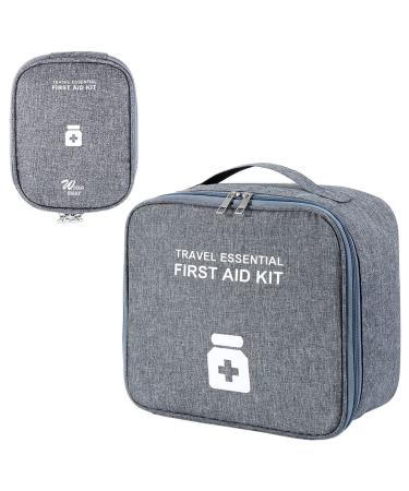 Zimohe 2PCs medication pocket empty medicine storage bag large capacity of waterproof storage boxes for house auto office camping hunting travel gray