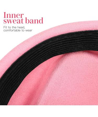 TENDYCOCO Women Stewardess Hat Felt Flight Attendant Air Hostess Hat Cosplay Costume Headwear Accessories for Halloween Party Supplies Pink One Size - Buy Online on SooperMarket.com