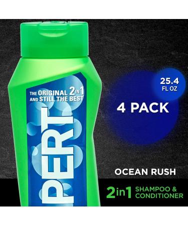 PERT 2-in-1 Ocean Rush Shampoo and Conditioner 25.4oz (4 PACK) - 4 Bottles, 101.6oz Total - Buy Online on SooperMarket.com