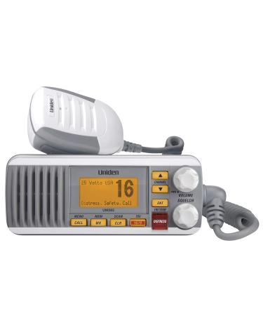 Uniden UM385 25 Watt Fixed Mount Marine Vhf Radio, Waterproof IPX4 with Triple Watch, Dsc, Emergency/Noaa Weather Alert, All Usa/International/Canadian Marine Channels, Memory Channel Scan, White
