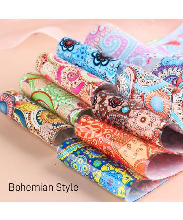 Holographic Nail Foil Transfer Stickers - Colorful Bohemian Designs for Manicure DIY - Buy Online on SooperMarket.com
