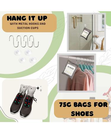 Namoo Natural Air Purifying Charcoal Bags - 10 Pack, Odor Eliminator with Hooks, Suction Cups - 200g x 4 Pack + 75g x 6 Pack - Buy Online on SooperMarket.com