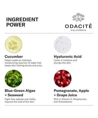ODACITE Green Smoothie Hydrating Face Moisturizer - Lightweight Non-Greasy Creme for Plump Soothed Skin | Cucumber & Apple - International Shipping Available - Buy Online on SooperMarket.com