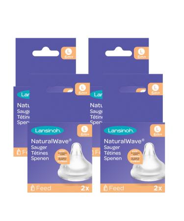 Lansinoh NaturalWave teats size L - fast milk flow 8 pieces (pack of 4)