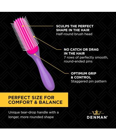 Denman D3 Curly Hair Brush - African Violet 7 Row Styling Brush for Curls - Men & Women - Buy Online on SooperMarket.com
