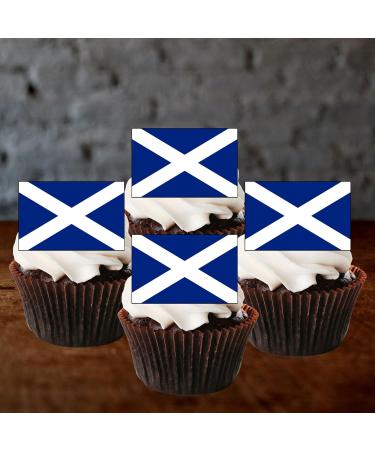 24 Edible Scottish Flag Cupcake Toppers Scotland Flag Six Nations Decorations Scottish Rugby Cake Decorations Six Nations Flags Scottish Flags Scottish Party Decorations Scotland Decorations - Buy Online on SooperMarket.com
