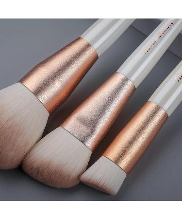 EVRCHEGIA 12pcs White Makeup Brush Set - Premium Eye Shadow, Eyebrows, Eyeliner, Concealer, Lip Liner & Foundation Brushes - Cruelty-Free Synthetic Fiber Bristles - Travel-Friendly - Buy Online on SooperMarket.com