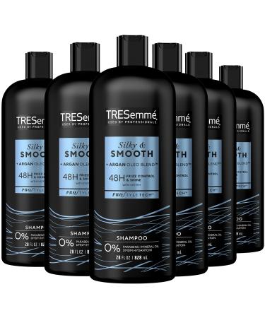 TRESemm Silky & Smooth Anti-Frizz Shampoo For Frizzy Hair Formulated With Pro Style Technology 28 Fl Oz (Pack of 6)