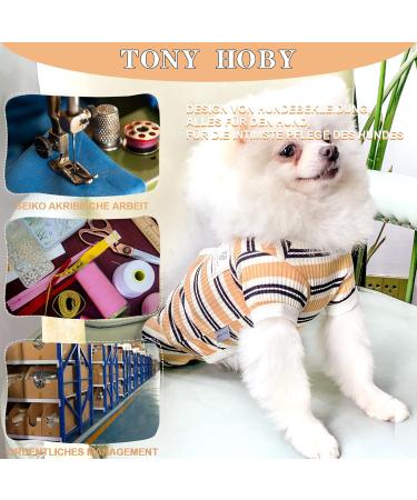 Tony Hoby Dog Suit for Men & Women | Striped Soft Cotton Overall for Dogs | Comfortable Sleepwear S Brown-Boy - Buy Online on SooperMarket.com