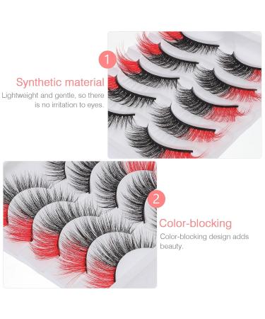 KALLORY 5 Pairs Red Colored Wispy Lashes - Natural Look 3D Eyelash Strips for Women & Girls - Perfect for Any Occasion - Buy Online on SooperMarket.com