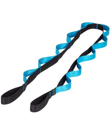 ProsourceFIt Multi-Loop Stretching Strap 8 Ft for Yoga, Pilates, Physical Therapy, Sports, Dance & Gymnastics to Improve Posture, Increase Flexibility and Mobility Blue