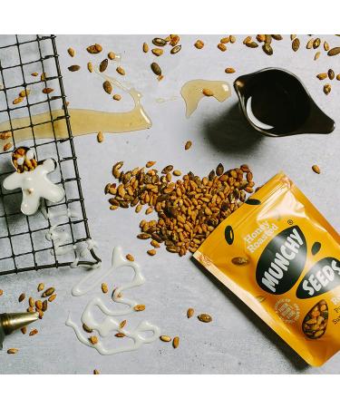 Honey Roasted Sweet Mix of Sunflower & Pumpkin Seeds 450g - Gluten & Wheat-Free Protein Snack with Fibre & Vitamin E for Kids & Adults | Munchy Seeds - Buy Online on SooperMarket.com