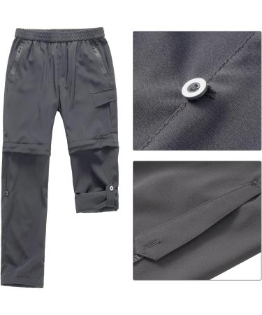 Feoya Children's Outdoor Hiking Pants - Zip Off & Removable Shorts Quick-Drying Trekking Pants for Unisex Youth & Girls - 150 Gray - Buy Online on SooperMarket.com