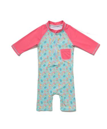 Bonverano Baby Girls UPF 50+ UV Protection One Pieces Sunsuit with Sun Cap(Pocket 9-12Months) 9-12 Months Pocket