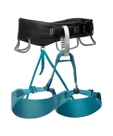 Black Diamond Womens Momentum Rock Climbing Harness Small Aqua Verde