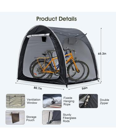 Outdoor Portable Bike Cover Tent for 4 Bikes | Waterproof PU4000 Cloth | Durable 210D Oxford Fabric | Large Dark Grey | Includes Travel Bag - Buy Online on SooperMarket.com