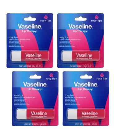 Vaseline Lip Therapy Care Rosy 4 Pack 0.16 Oz Each