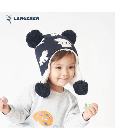 LANGZHEN Toddler Winter Hat for Baby Boys Girls 6-12 Months - Polar Bear-navy - Buy Online on SooperMarket.com