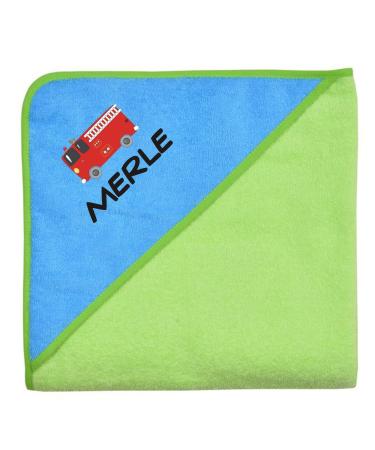 Wolimbo hooded towel personalized with name and motif - green -turquoise - 140x140 cm - for baby and children 140x140cm green / hooded turkey