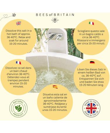 Bees of Britain Bathing Salt - 100% Natural Himalayan Salt with Chamomile | 450g | Supports Bee Conservation - Buy Online on SooperMarket.com