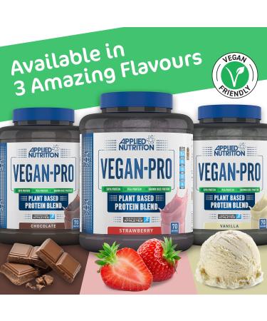 Applied Nutrition Vegan Pro - Vegan Protein Powder Plant Based Supplement (2.1kg - 70 Servings) (Strawberry) Strawberry 2.1 kg (Pack of 1) - Buy Online on SooperMarket.com
