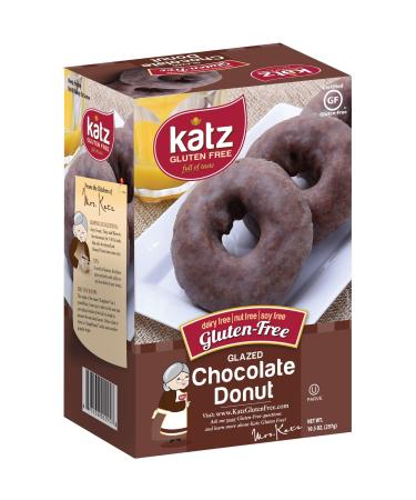 Katz Gluten Free Glazed Chocolate Donuts | Dairy Free, Nut Free, Soy Free, Gluten Free | Kosher (3 Packs of 6 Donuts, 10.5 Ounce Each) Chocolate 10.5 Ounce (Pack of 3)