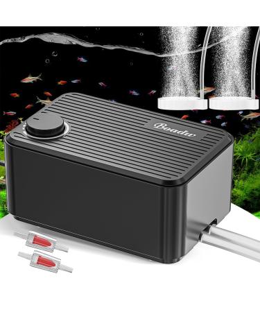 Boadw Quietest Aquarium Air Pump 8W Adjustable Oxygen Pump Aquarium up to 600 liters with All Accessories 40db