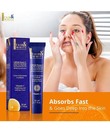 Fair and White Exclusive Skin Brightening Cream with Vitamin C | 1.7 Fl oz | Anti Aging Formula with Glycerin and Castor Oil for Face & Body - Buy Online on SooperMarket.com