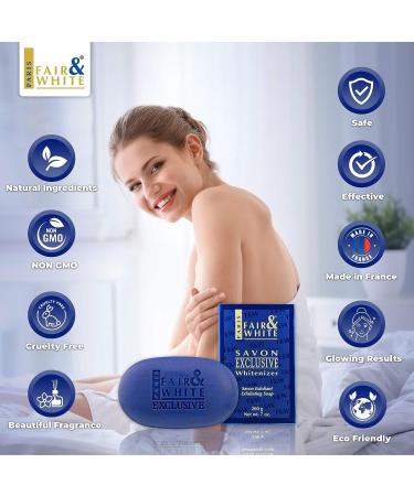 FAIR & WHITE Exclusive Exfoliating Soap 200g/7oz - Moisturizing Bar for Face & Body - Buy Online on SooperMarket.com