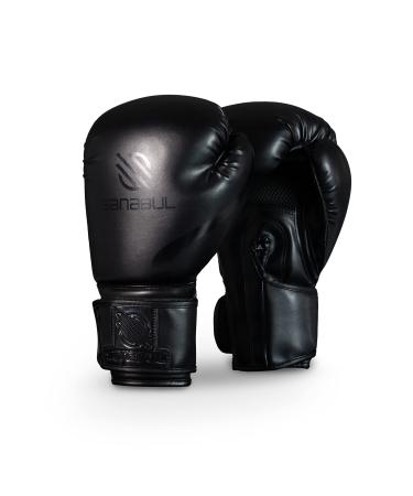 Sanabul Essential Gel Boxing Kickboxing Punching Bag Gloves, For Men and Women AllBlack 16 oz