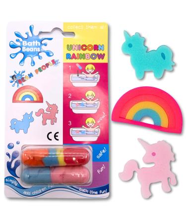 The Bean People Surprise Bath Bomb for Ages 3 and Up Bath Toy with Sponge Bath Toys Inside Adorable Water Toys Unicorn Stocking Filler Ideal Toys for 3 Year Old Boys 3 Year Old Girls Gifts Rainbow Unicorn