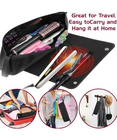 Hair Tools Travel Bag with Heat Resistant Mat - 2-in-1 Organizer for Flat Irons & Curling Irons | Essential Travel Accessories - Buy Online on SooperMarket.com