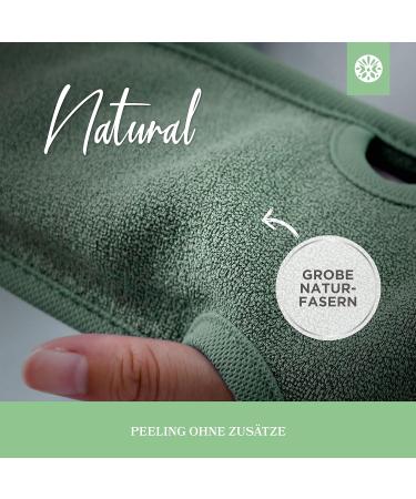 Lowell Exfoliating Peeling Gloves Set - 2 Body & Face Hammam Gloves Bonus Peeling Guide & Suction Cups - Green - Buy Online on SooperMarket.com