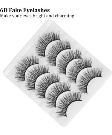 Reusable Eyelashes Lightweight and Portable 5 Pairs 6D False Eyelashes Hand Made Eyelashes Soft and for Salon for Home(GL701) - Buy Online on SooperMarket.com