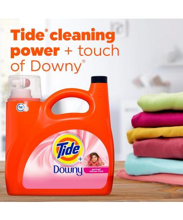 Tide Plus Downy Liquid Laundry Detergent - April Fresh Scent HE Compatible 94 Loads 132 fl oz | International Shipping Available - Buy Online on SooperMarket.com